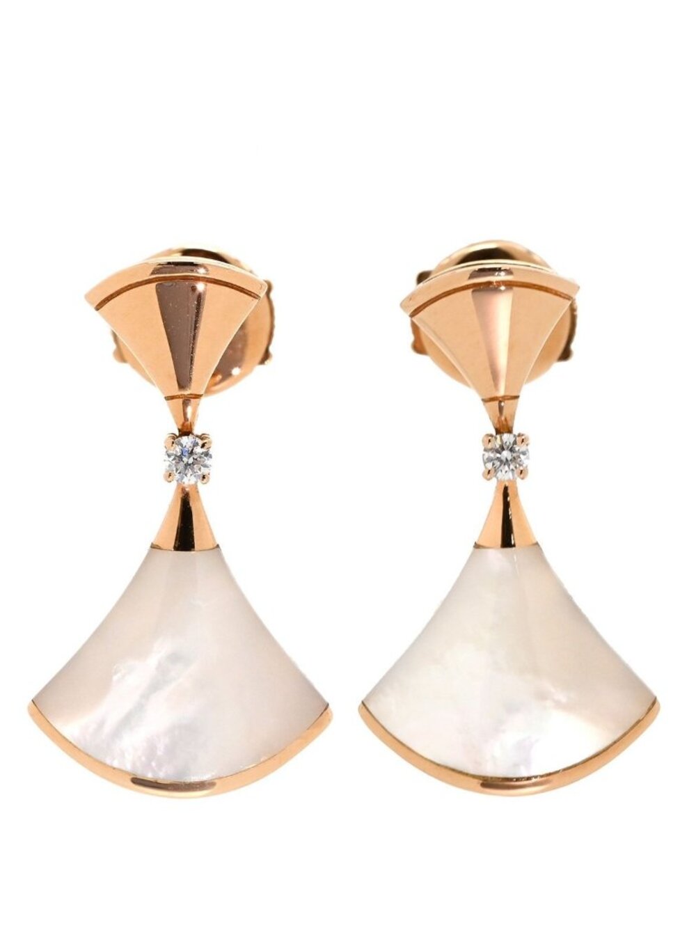 Bvlgari Earrings Diva's Dream White Pink Gold Diamond